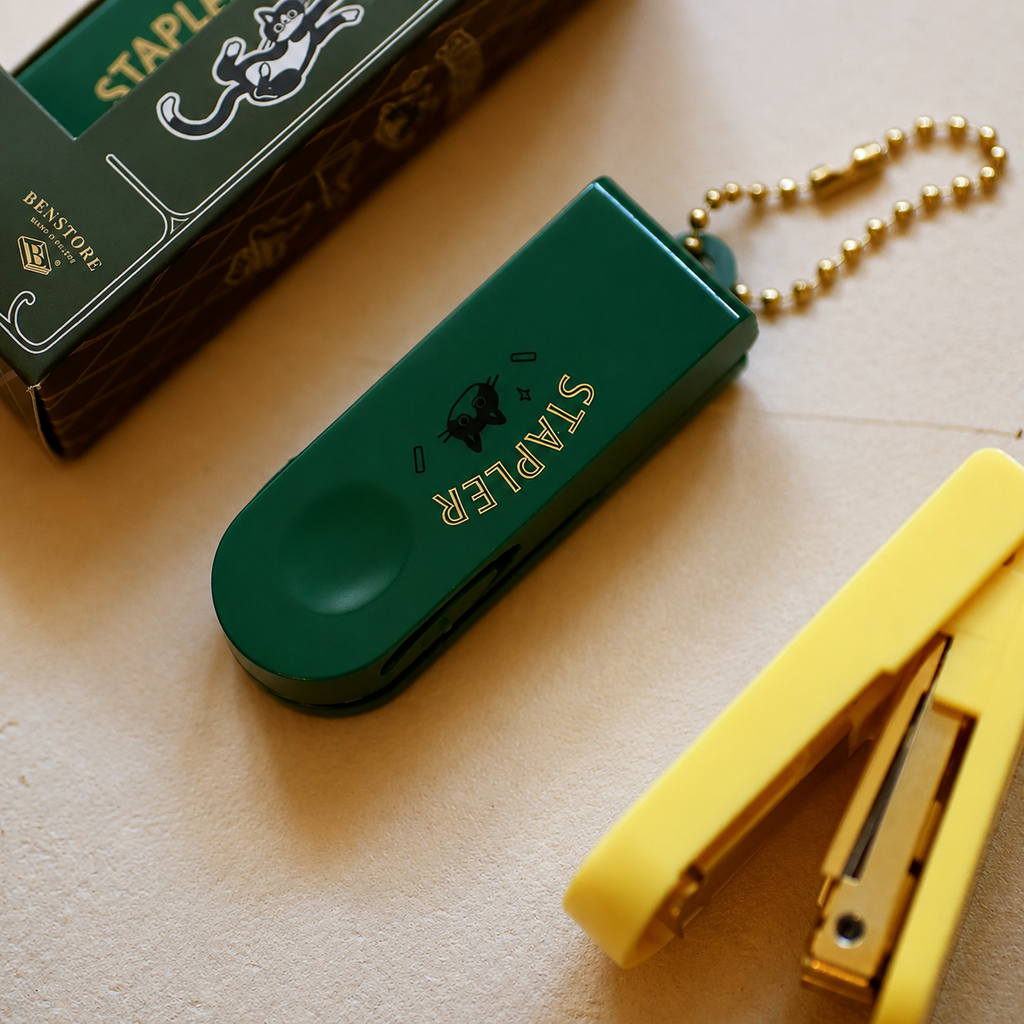 ENSTORE × Kede You – Set perforatrice & agrafeuse rétro pour scrapbooking et carnets à anneaux