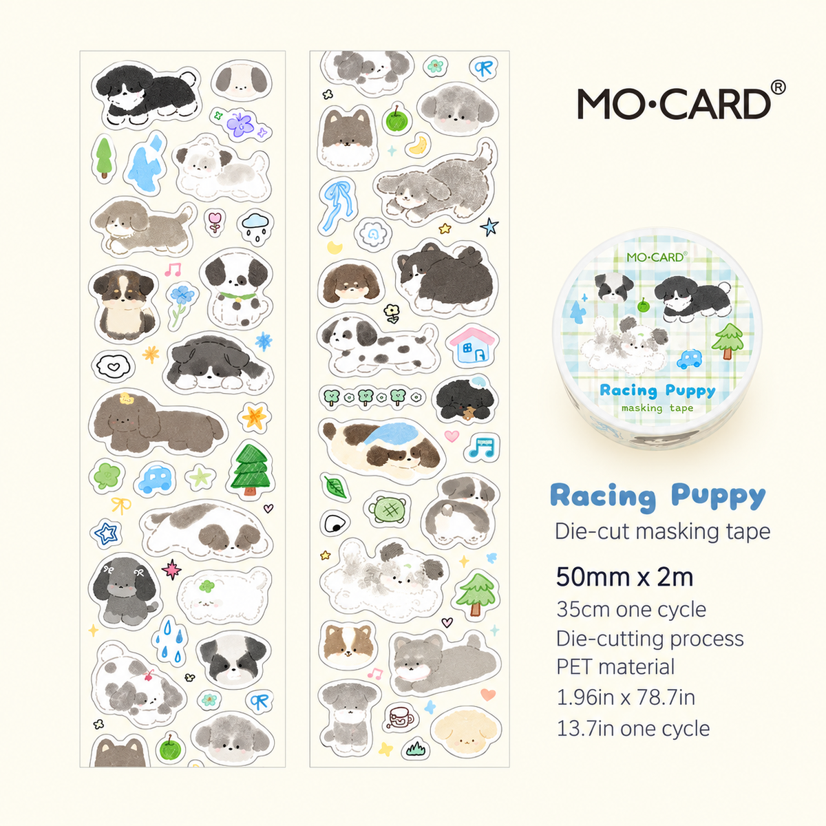 Ruban PET prédécoupé – Collection Chats et chiens en service