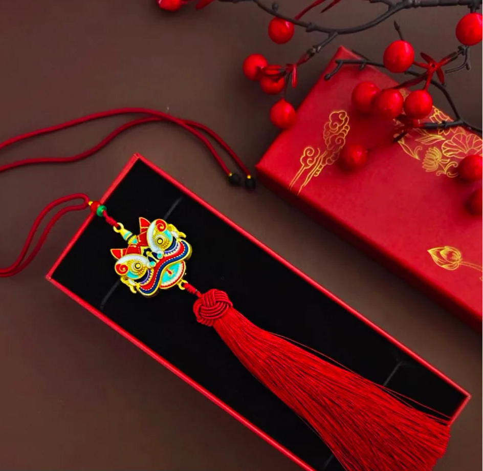 Coffret de pendentifs inspiré de la danse du lion – style tendance chinoise