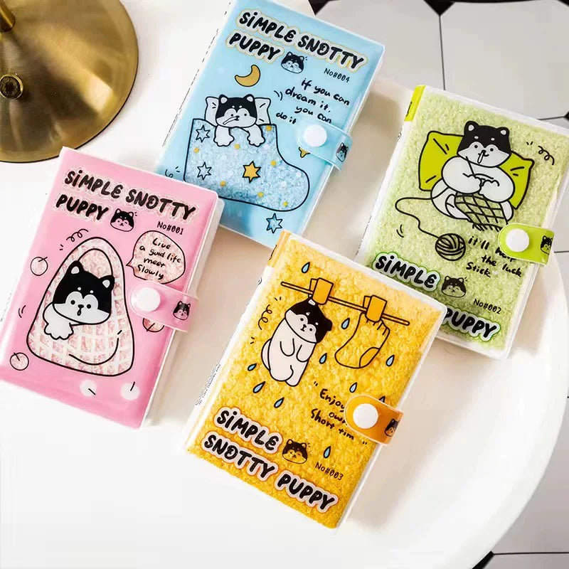 Carnet de poche A7 – “chien mignon au nez qui coule”, style puff