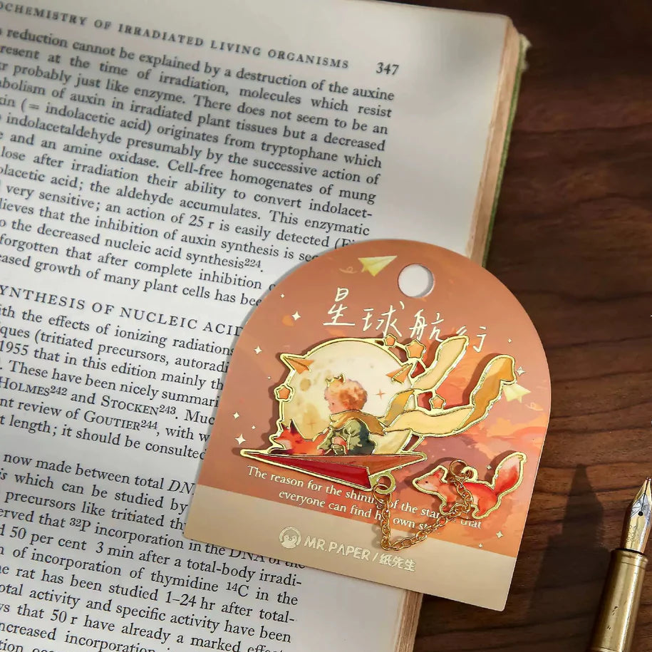 Marque-page en métal – Le Petit Prince et la rose