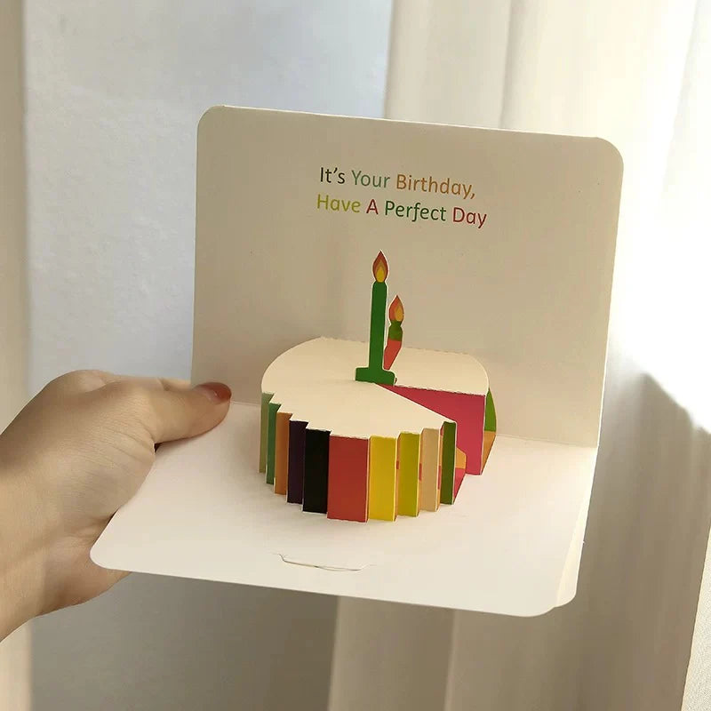 Carte de vœux 3D – gâteau d’anniversaire