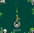 Porte-clés panda bambou tressé