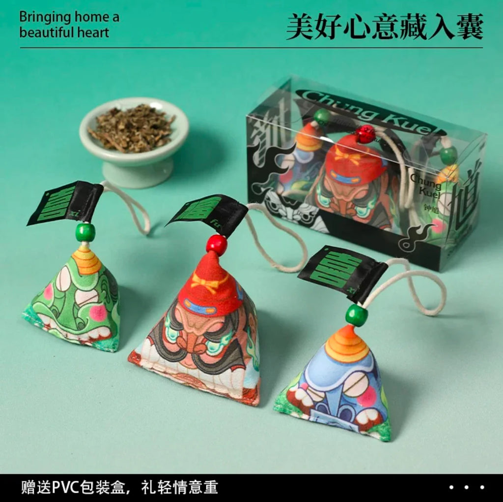 Pendentif parfumé artisanal – sachet de plantes d’armoise anti-moustiques, création originale de Zhang Qishan