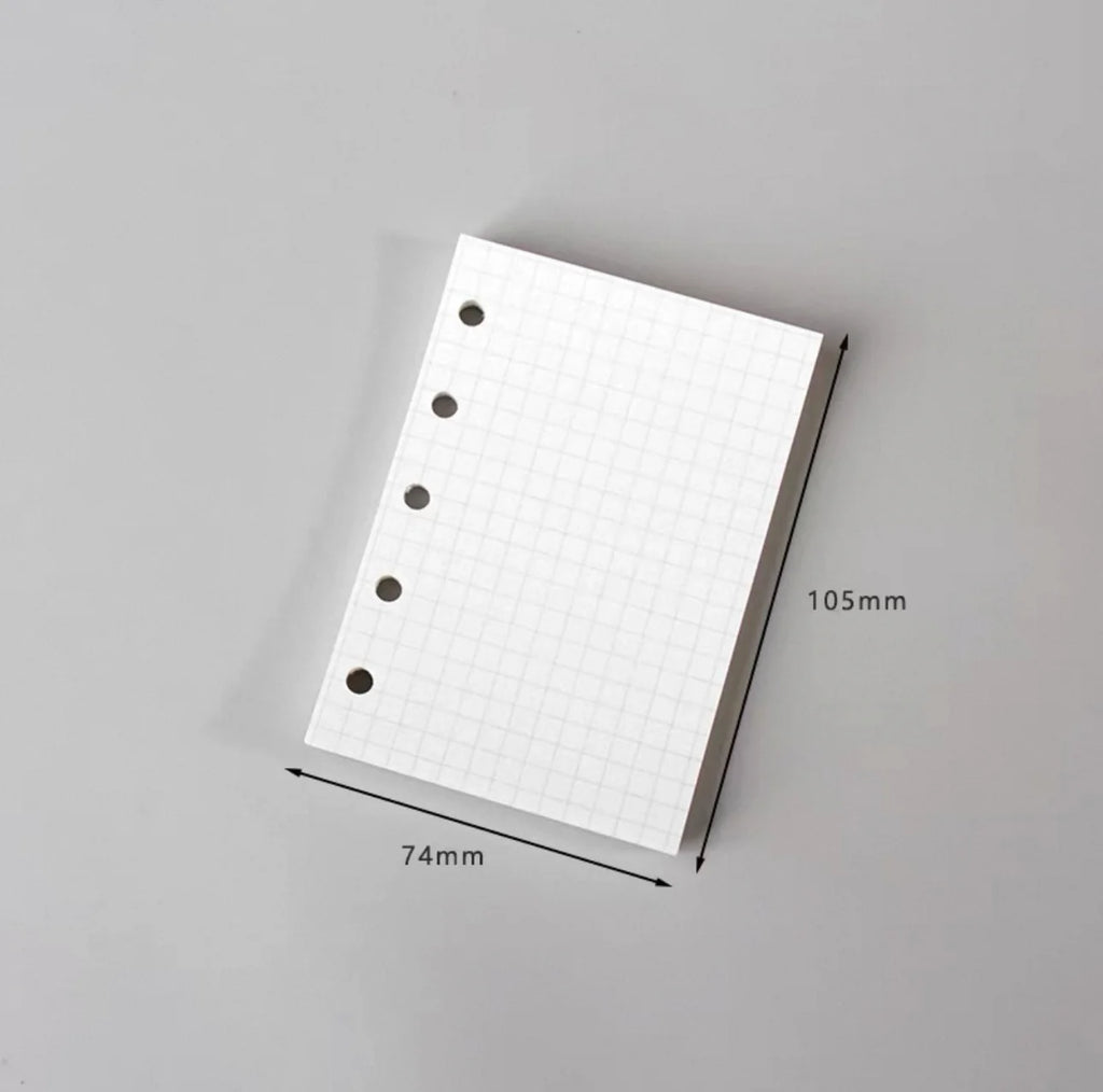 Recharges pour carnet – pages vierges, lignées, quadrillées et papier kraft