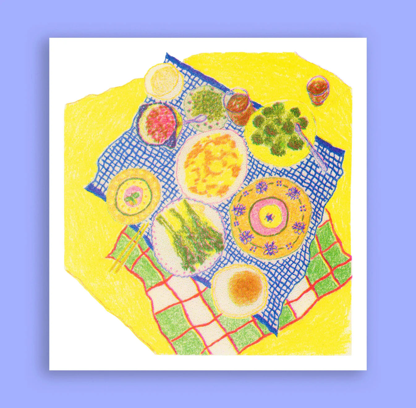 Affiche illustrée – Chici, illustration originale en risographie