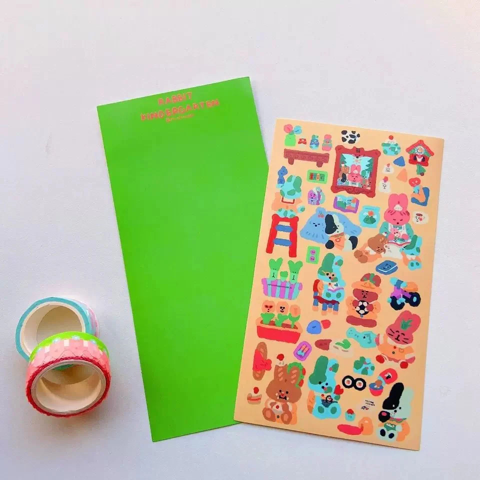 Lot de stickers – Petits animaux mignons style dopamine, effet holographique