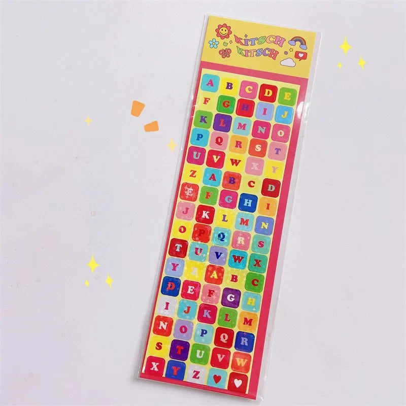 Lot de stickers – Petits animaux mignons style dopamine, effet holographique