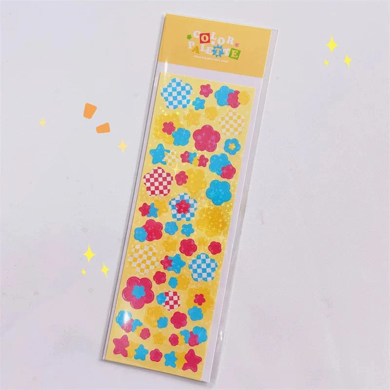 Lot de stickers – Petits animaux mignons style dopamine, effet holographique