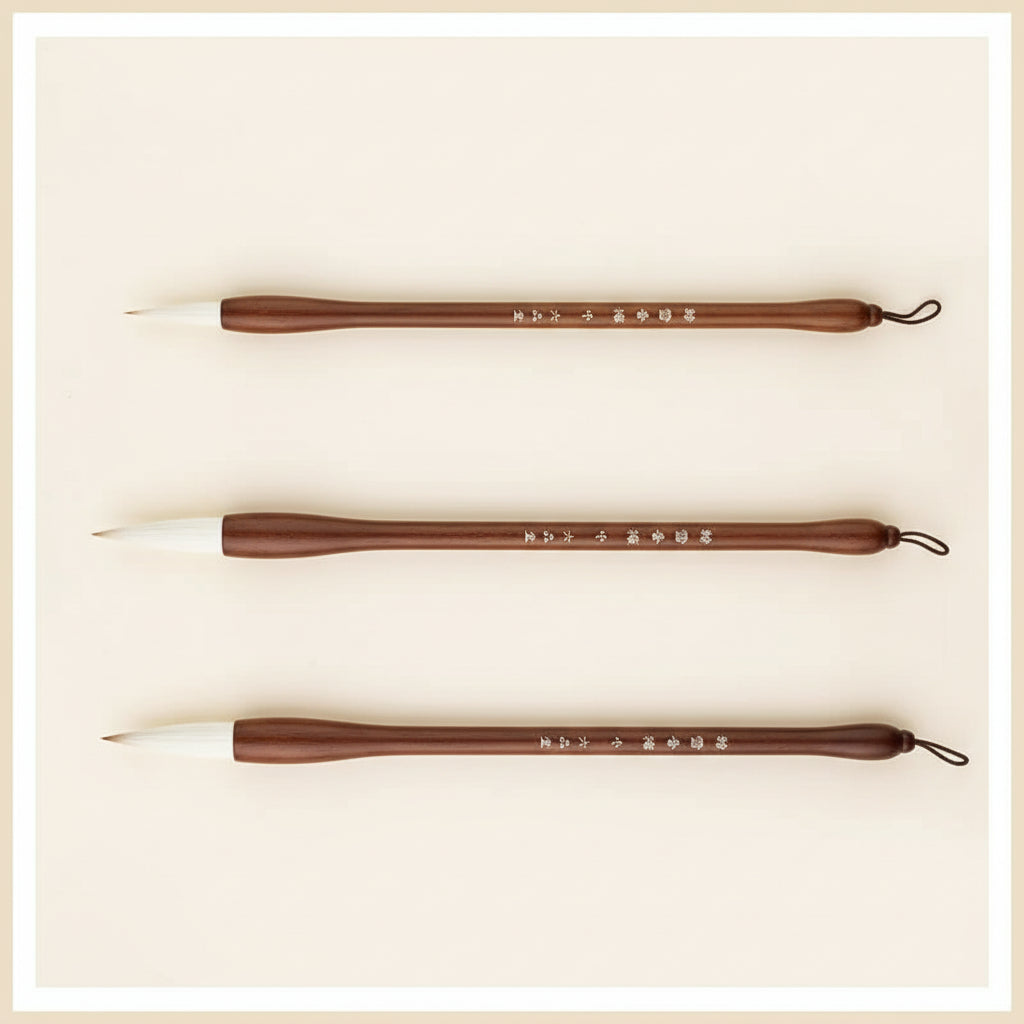 Pinceau de calligraphie – Liupintang, poils mixtes (loup et chèvre), pour écriture régulière et semi-cursive