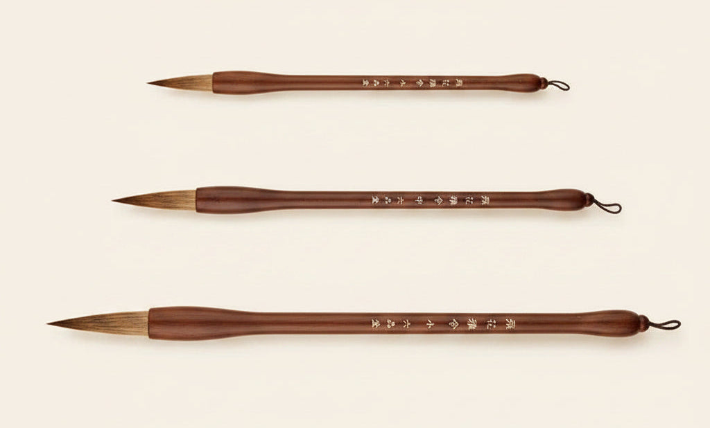 Pinceau de calligraphie – Liupintang, poils mixtes (loup et chèvre), pour écriture régulière et semi-cursive