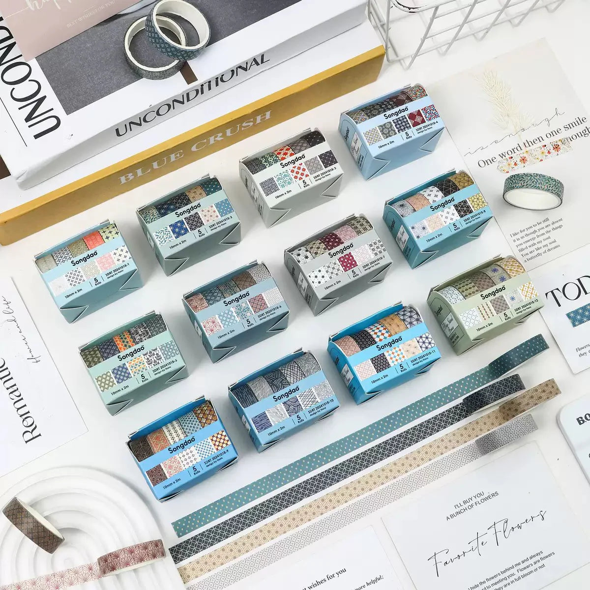 Ruban adhésif en papier (washi tape) – Coffret