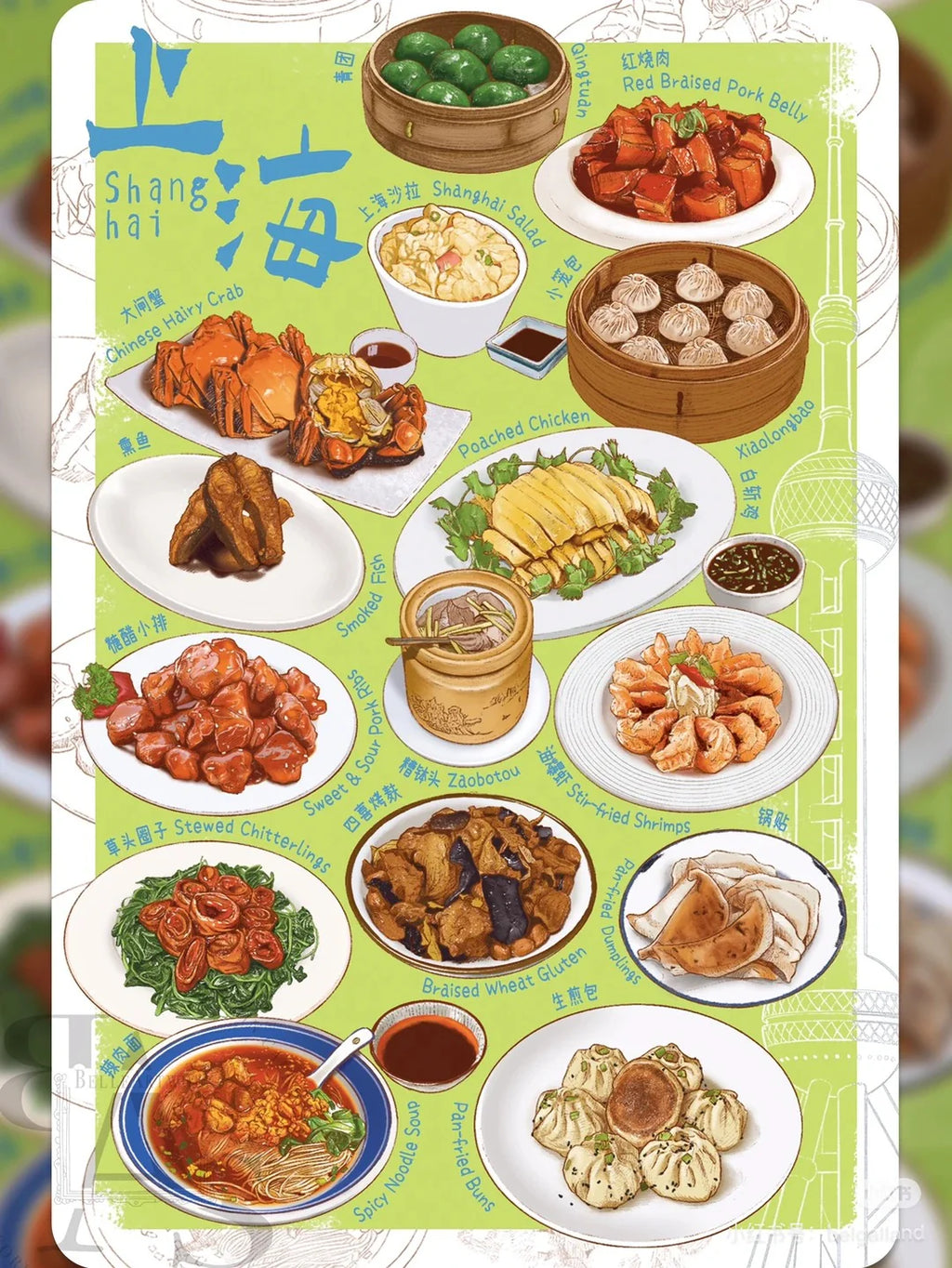 Carte postale par Belle Artwork - Les saveurs de Chine (1 pièce)