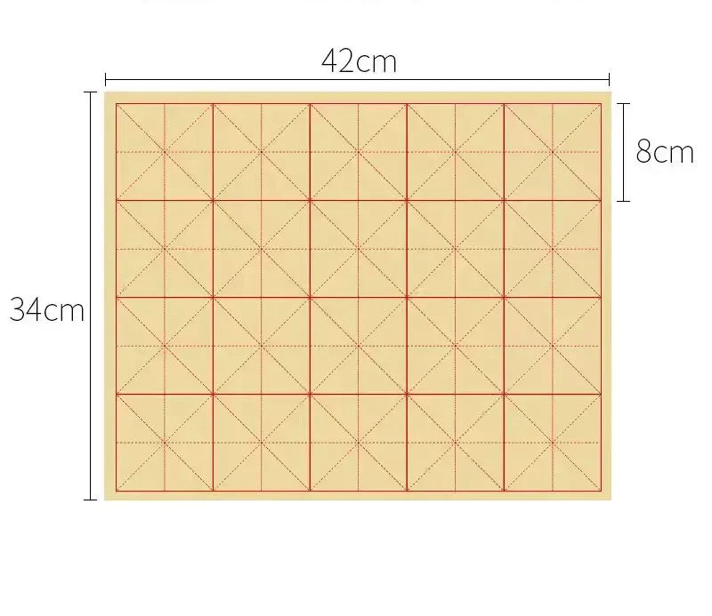 Papier Xuan – papier d’entraînement pour calligraphie, grille “米” (guide d’écriture)