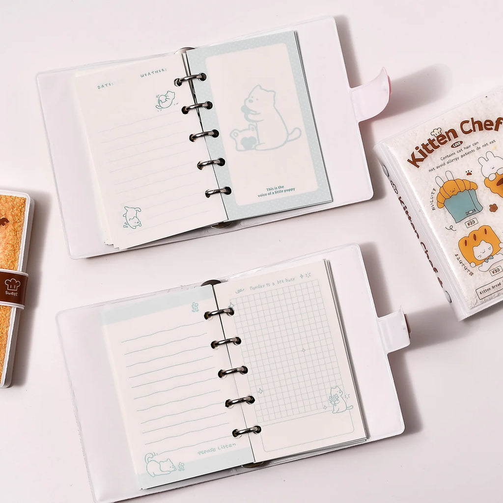 Carnet de poche – chats, couverture pelucheuse en PVC, style puff, coffret cadeau