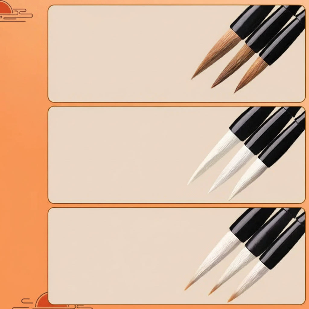 Pinceau de calligraphie – Liupintang, poils mixtes (loup et chèvre), pour écriture régulière et semi-cursive