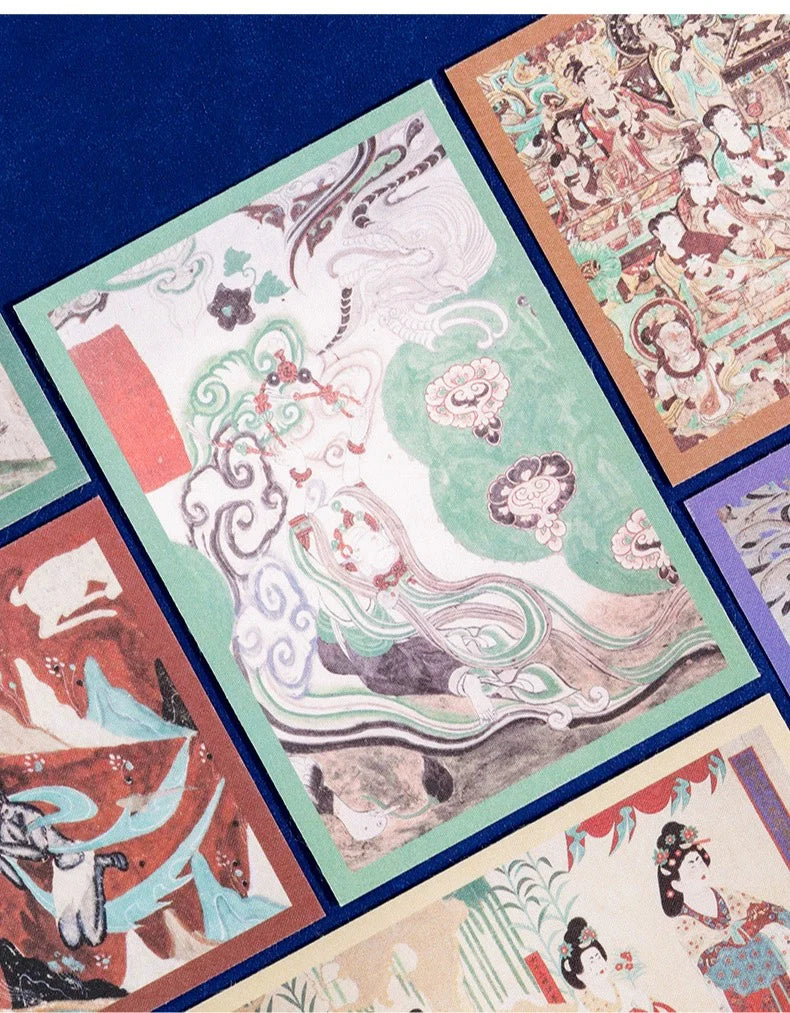 Carte postale en soie inspiré de l’art de Dunhuang  (1 pièce)