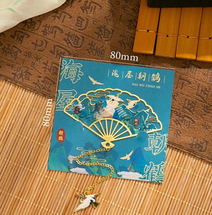 Marque-page en métal – éventail style chinois
