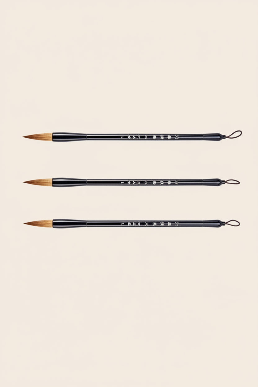 Pinceau de calligraphie – Liupintang, poils mixtes (loup et chèvre), pour écriture régulière et semi-cursive