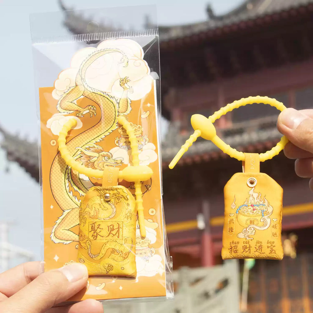 Pendentif porte-bonheur – sac parfumé aux cinq pierres colorées, inspiration du temple Lingyin