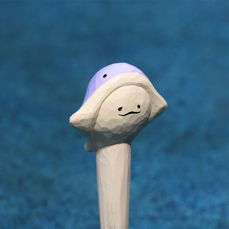 Stylo en bois sculpté à la main – Animaux cartoon mignons