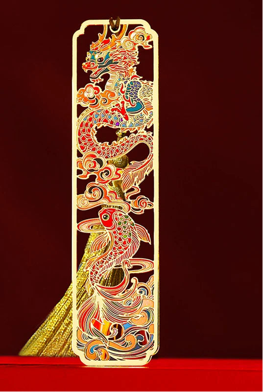 Marque-page en métal – souvenir de style chinois classique, création du Palais impérial, coffret cadeau du Nouvel An