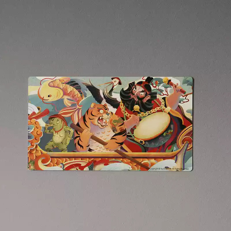 Carte postale illustrée par Si Xiang Feng Wu - Motifs folkloriques originaux (1 pièce)