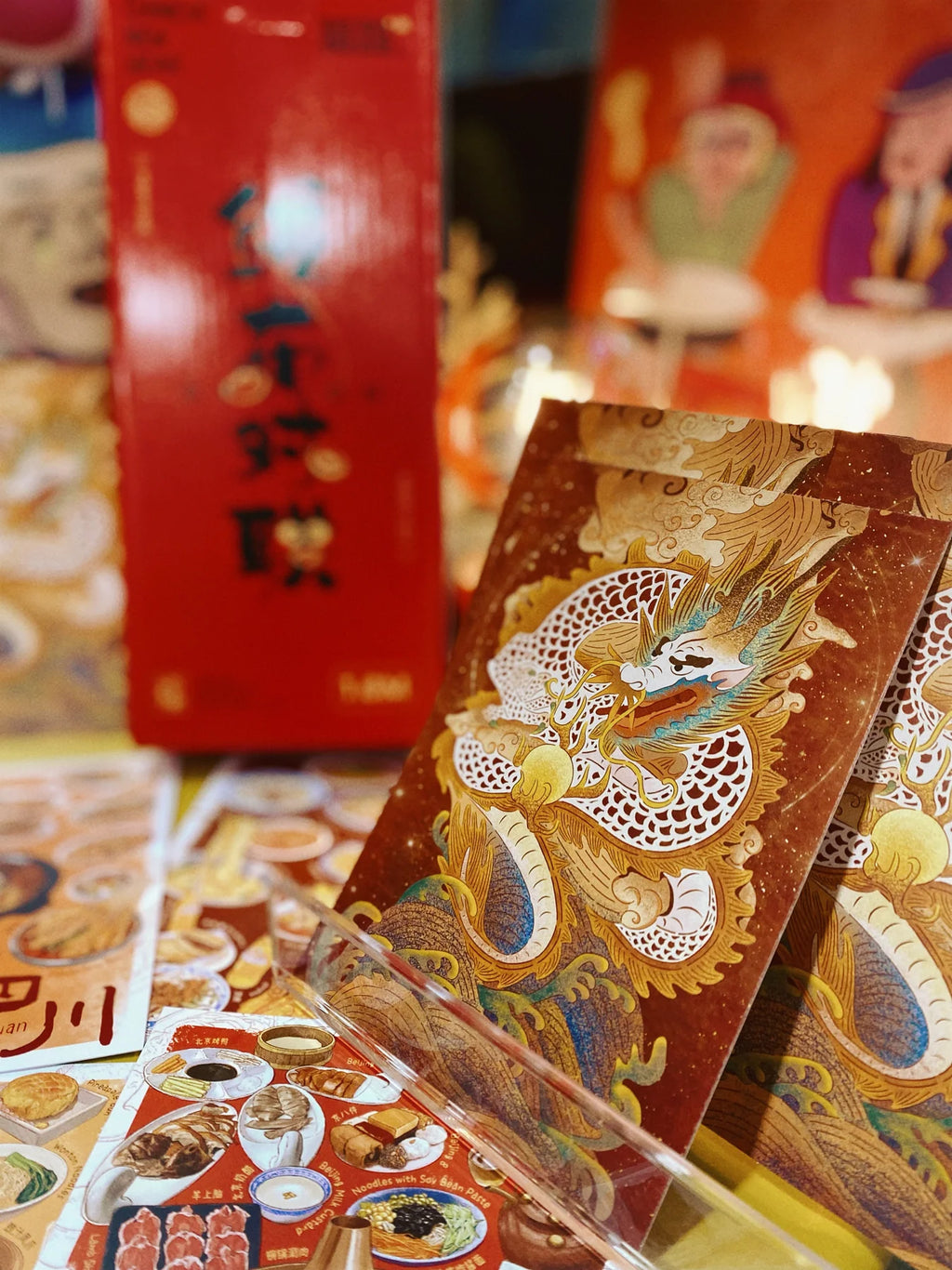 Carte postale illustrée par Belle Artwork - Dragon chinois original  (1 pièce)