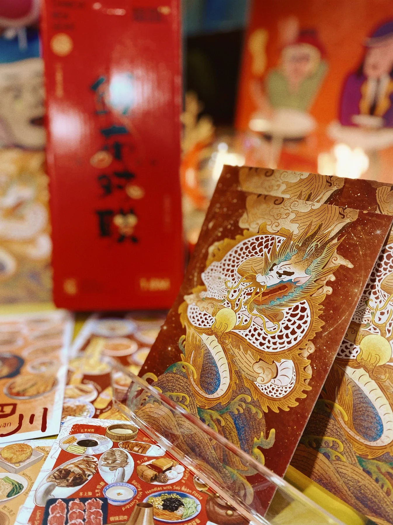 Carte postale illustrée par Belle Artwork - Dragon chinois original  (1 pièce)