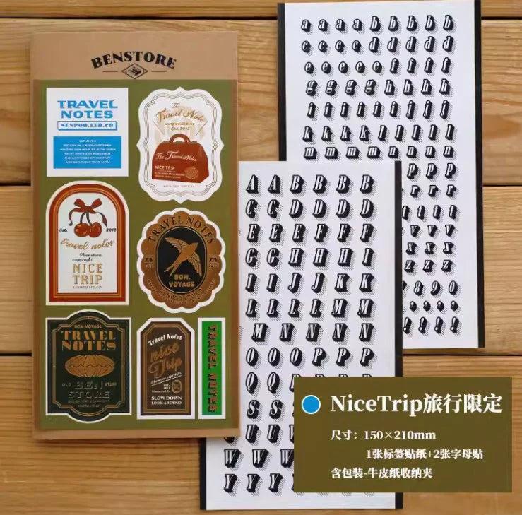 Lot de stickers par BENSTORE - rétro à thème limité, dorure à chaud