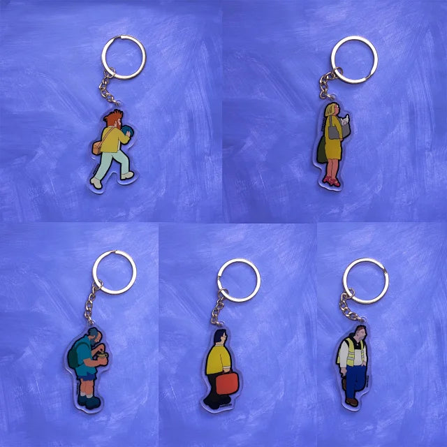 Porte-clés par Papayep – “Le bon moment”, personnage en marche